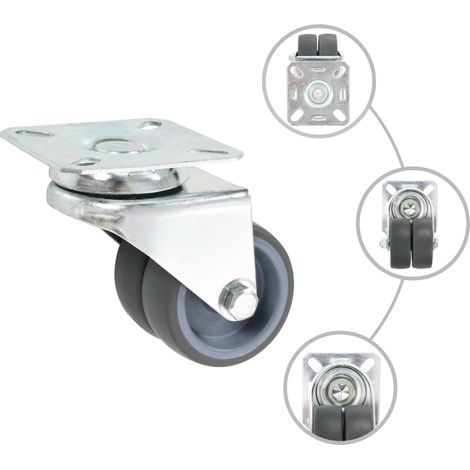 Roulettes pivotantes doubles 4 pcs 50 mm (1/5)