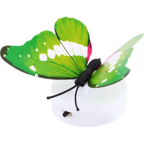Lampe de nuit LED papillon à couleurs changeantes avec ventouse, déco murale ou bureau, ABS, 7 couleurs auto, 1 pièce (1/5)