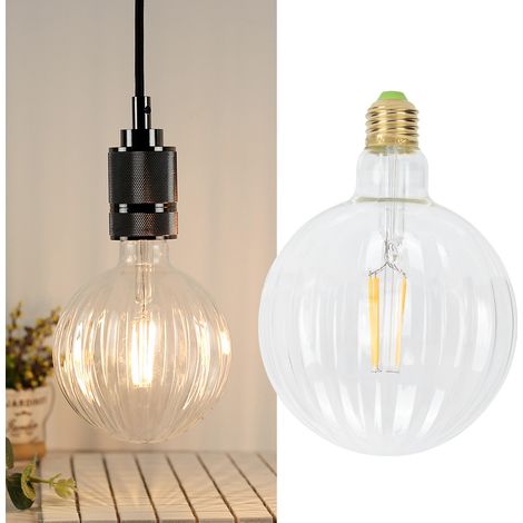 Ampoule LED à filament 4W G125 style antique E27 en forme de pastèque, décoration intérieure, 220V, lumière chaude (transparente) (1/5)