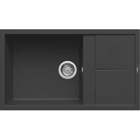 Lavello Elleci Incasso 1 vasca 86x50 Unico 410 Granitek Nero Full Black LGU41040 (1/5)
