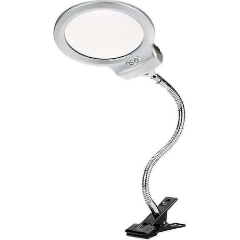 Lampe loupe LED avec pince et bras flexible en métal, lampe de lecture de bureau pour la maison ou le bureau (1/4)