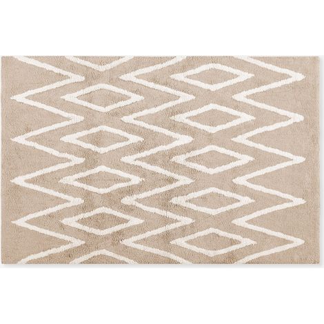 ALFOMBRA ALFOMBRA ALGODÓN LAVABLE ZIGZAG BEIGE 120X170 (1/2)
