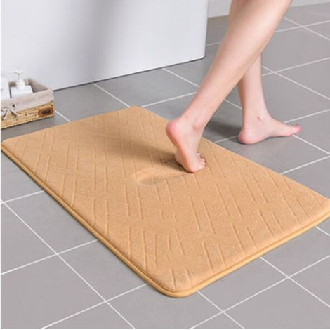 Molleton corail épais, tapis de sol absorbant à rebond lent, tapis antidérapant, paillasson à usage domestique(Rhombique jaune, 4060), BLOW (1/5)