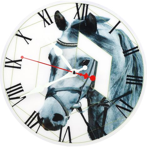 Horloge Murale Ronde - Affichage Analogique avec Chiffres Romains - Fonctionnement sur Pile AAA - Pour Salon Chambre Bureau Hotel (1/5)