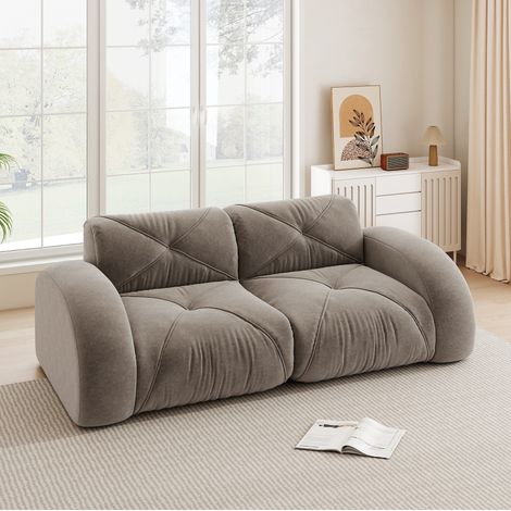 Divano modulare 2 posti in chenille senza telaio OKMYHOME (1/5)