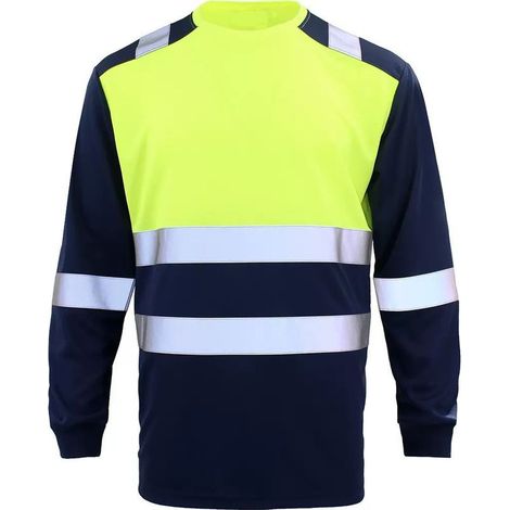 Chemise de sécurité haute visibilité, vêtement de travail respirant pour l'été. Jaune fluorescent, taille L (1/5)