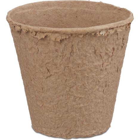 Set di 80 vasi da giardinaggio per semina 5,5 x 6 cm pratico ecologico in cellulosa beige 130008287