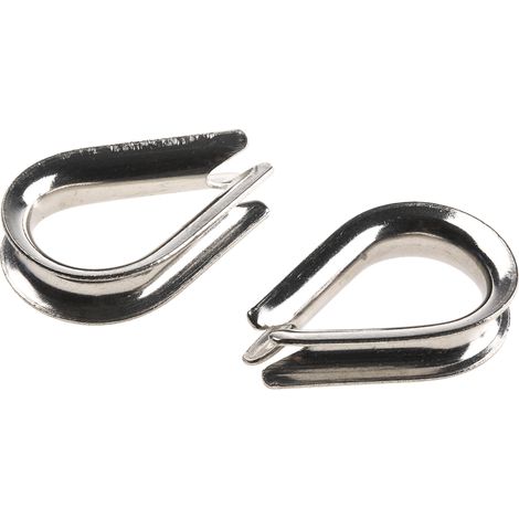 Cosses-Coeur en Acier inoxydable, pour câble diamètre 5mm ( Prix pour Sachet de 10 )