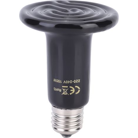 Lampe chauffante céramique infrarouge 100W 220-240V E27 pour reptile, animal, chauffage d'habitat (1/5)