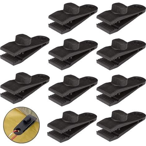 Lot de 10 clips de bâche résistants pour auvents, camping en plein air, auvents de caravane, housses de voiture, couvertures de piscine (1/2)