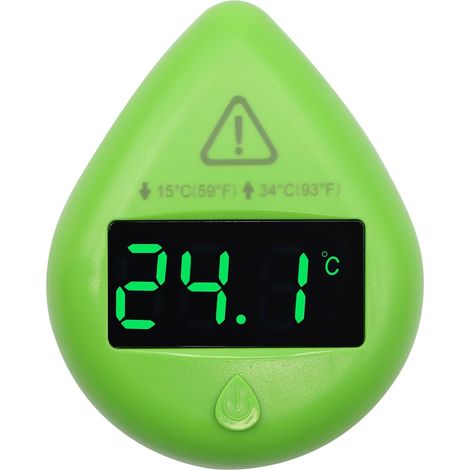 Thermomètre numérique pour aquarium Affichage LED Autocollant Alarme hi/LO Capteur de température sans fil avec écran tactile LED (1/5)