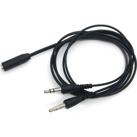 Câble adaptateur audio répartiteur pour écouteurs, prise femelle 3,5 mm vers 2 prises mâles, pour PC et ordinateurs, kit de réparation de câbles pour casques. (1/4)