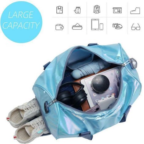 Sac De Sport - Compartiment Chaussures Séparé - Étanche - 48x26x39 Cm - Pour Femme Et Fille - 1 Pièce (1/5)
