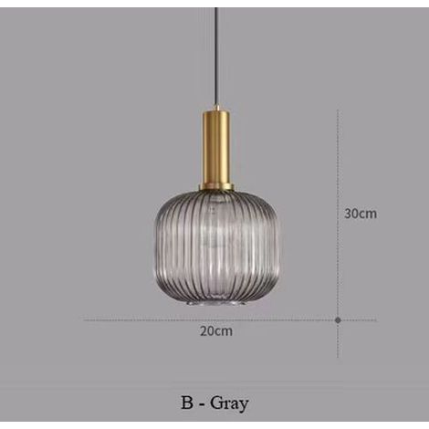 Lustre industriel vintage, plafonnier de style vintage moderne, lustre, abat-jour en verre avec base en laiton poli (lumière chaude) (1/4)