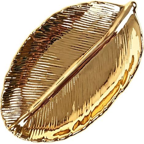Bol en céramique au design artistique de feuille d'or, idéal (1/2)