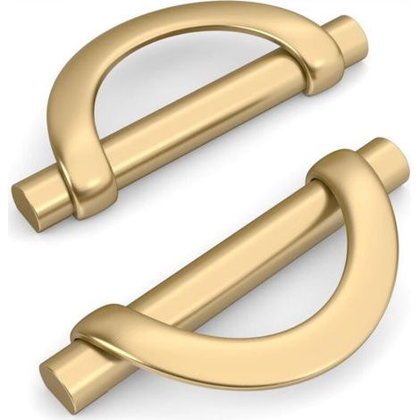 [JAMAIS UTILISÉ] Poignée de meuble de cuisine dorée, 2 pièces, avec vis, en alliage de zinc, idéale pour les bureaux et les tiroirs, espacement des trous : 96 mm (1/4)