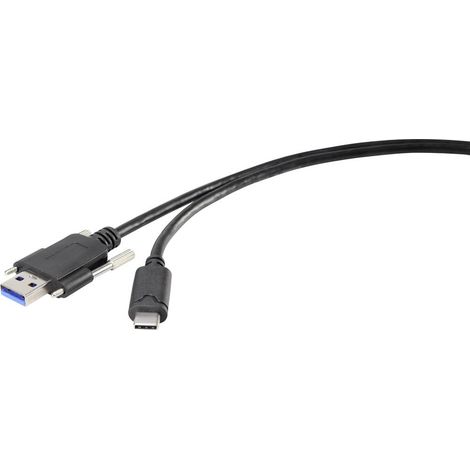 Renkforce Câble USB USB 3.2 Gen1 (USB 3.0) USB-A mâle, USB-C® mâle 1.00 m noir vissable RF-3386040 X027571 (1/2)