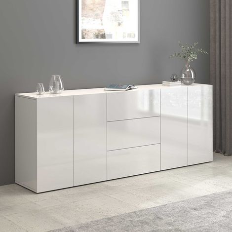 Buffet/bahut moderne 200 cm blanc brillant Keops (1/5)