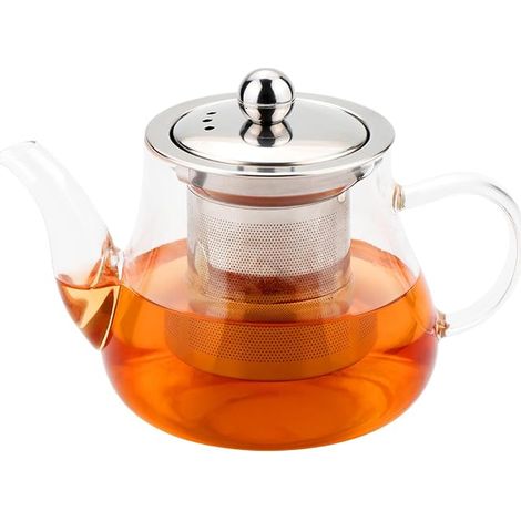 Teapot with Infuser 450 ml Borosilicate Glass Teapots, Stovetop Tea Kettle with Stainless Steel Strainer for Loose Tea, Herbal Tea, Fruit Tea Teapot (1/5)