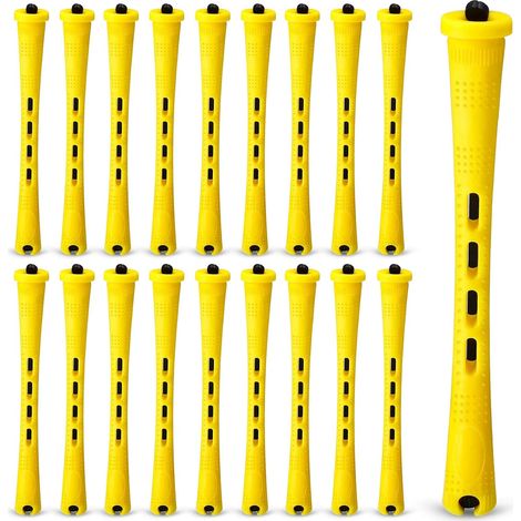 Lot de 60 bigoudis, plastique, 0,7x8,3 cm, fers à friser à froid, rouleaux coiffage, cheveux longs et courts (1/5)