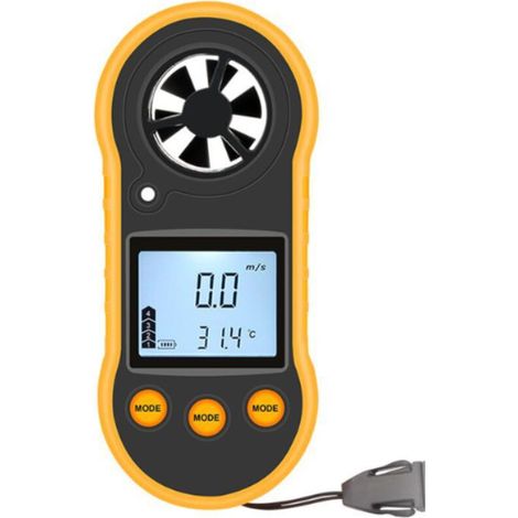 Anémomètre numérique de vitesse du vent, jauges de vent compteur de vitesse de débit d'air pour mesurer la vitesse de la température du vent, jauge de thermomètre de compteur de vent (1/5)