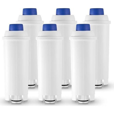 Set mit 6 Wasserfiltern für Kaffeevollautomaten, Ersatz für De'Longhi DLSC002 9310926 SER3017 5513292811, einschließlich verschiedener ECAM- und ESAM-Modelle