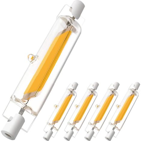 (5 pezzi) Lampada alogena a LED da 5W, lampada a LED per illuminazione stradale alogena, LED R7S, bianco caldo (3000 K) (1/4)