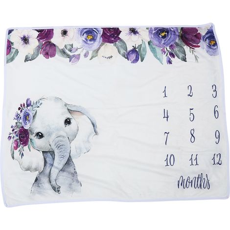 Couverture Évolutive Bébé avec Repères Mensuels - Accessoire Photo Nouveau-Né pour Suivi Croissance (1/5)