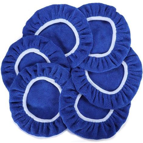 6 Microfibre Tapis de Polissage Automobile (120-150 mm) - Kit de fartage pour Voiture (1/5)