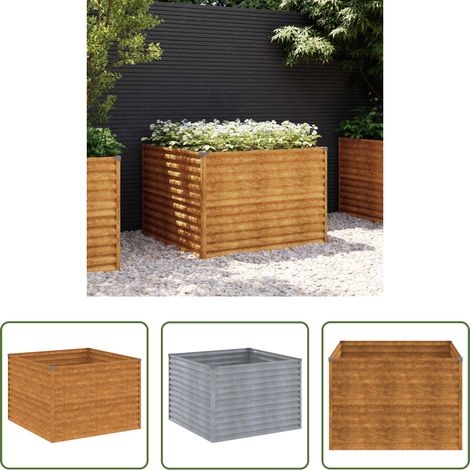 Gartengestaltung - Hochbeet 100x100x69 cm Cortenstahl (1/5)