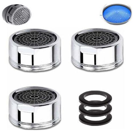 Aérateur de robinet M20, ensemble de 3 aérateurs de robinet économes en eau avec filtre en acier inoxydable, aérateur purificateur d'eau pour robinet (filetage extérieur 20 mm) thsinde (1/4)