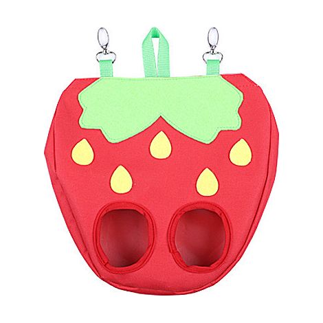 Sac d'alimentation de foin de lapin Sac d'alimentation suspendu de distributeur de foin de cage (fraise rouge) (1/5)