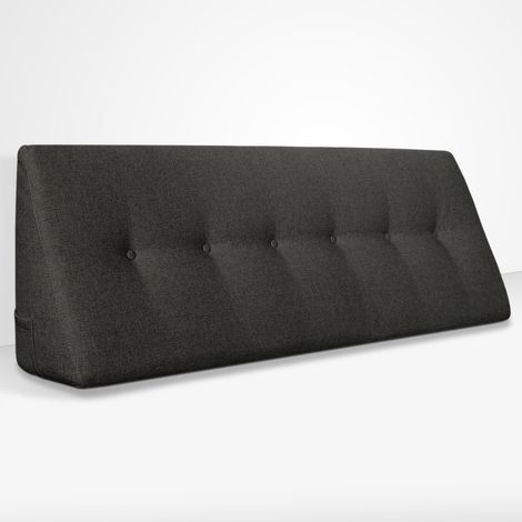EVERGREENWEB - Cuscino da Lettura ergonomico, Cuscino Schienale a Cuneo per Letto e Divano Cuscino Per gambe Testata letto Misura 180x26 cm Colore Nero 100% Made in Italy CHILL PILLOW (1/5)