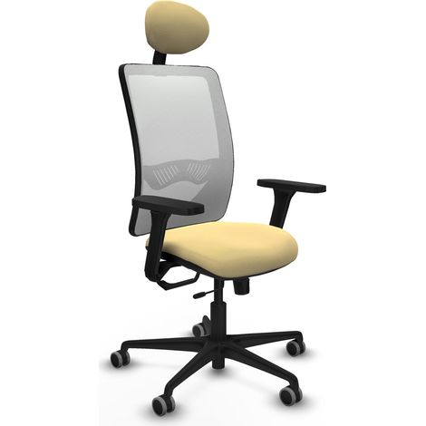 Silla de oficina piqueras y crespo Zulema crema similpiel malla (1/2)