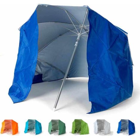 Ombrellone mare portatile moto leggero alluminio spiaggia tenda 200 cm Piuma - Blu