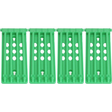 4 Pièces Support pour Bagues de Pigeon, Design à 4 Colonnes Grande Capacité, Support Murale pour Bagues de Patte de Perrochet en Plastique Durable Vert
