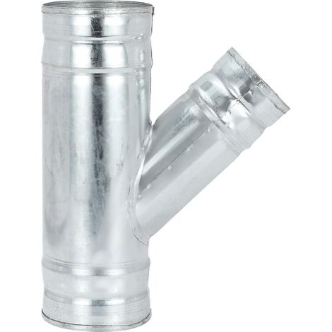 4 Inch To 3 Inch 3 Way Duct Connector, Acier Galvanisé 45 Degree Tilt Y Shape Ducting Splitter Air Vent Duct Hose Exhaust Pipe Adapter Dust Collection Fitting Pour HVAC Dryer (1/5)
