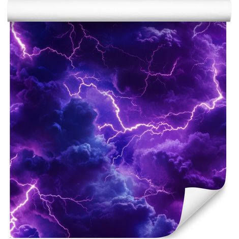Papel pintado de galaxia en acuarela violeta e índigo, fondo violeta 50x1000 cm (1/5)