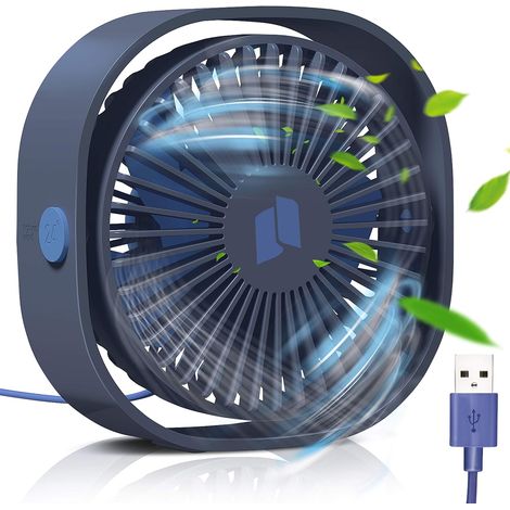 TONCHEAN Ventilateur sur pied,Ventilateur USB, Mini Ventilateur, Ventilateur Silencieux, Portable Ventilateur USB Silencieux 3 Vitesse Réglable USB, USB Ventilateur pour Camping, Bureau, Sport, Voyage (1/5)