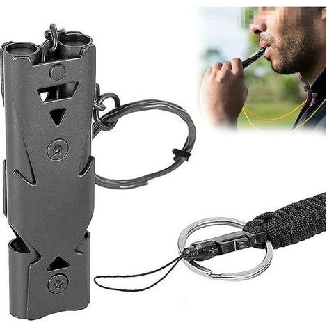 Sifflet de Dressage de Chien,Carivent 150 décibels Sifflet pour Chien Ultrasonique Réglable Professionnel avec Lanière Gratuite pour Camping Sauveteur Randonnée Dressage d'animaux (Noir) (1/5)