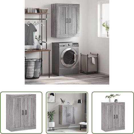 vidaXL Wandregal - Wandschrank Grau Sonoma 69,5x34x90 cm Holzwerkstoff (1/5)
