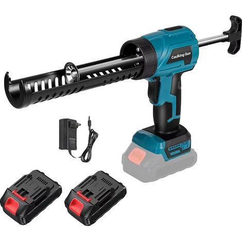 Pistolet à colle, vitesse réglable, fonctionnement sans fil, Avec 2X batterie (1/2)