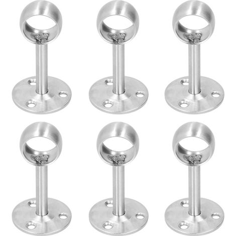 Jeu de 6 brides de fixation en acier inoxydable : Accessoires pour tringles à rideaux et supports pour tringles de penderie (Quincaillerie) (1/5)