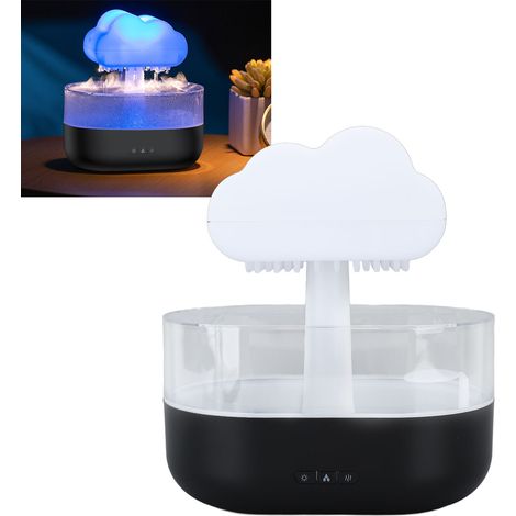 Humidificador USB “Rain Cloud” – Difusor de aromas LED multicolor, 200 ml, ABS/PP – El conjunto incluye 1 dispositivo, cable e instrucciones, color negro. (1/5)