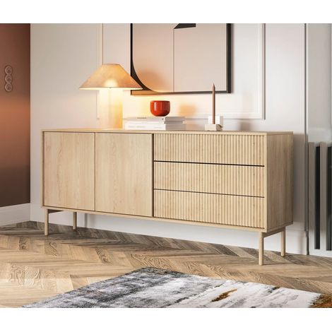 AX LIVING Trentinis 187 2T3S Braun große Kommode 187,1 cm, geriffelte