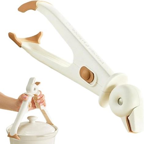 Pinza da cucina, sicura per cucinare, manico ergonomico, 24 cm, bianca (1/5)