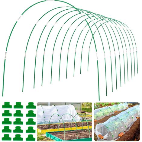 Lot de 60 tunnels pour plantes - Arches pour parterre surélevé - Arches de serre - Barres en fibre de verre - Arche de jardin - Tunnel en film - Arches pour filet de plantes (1/5)