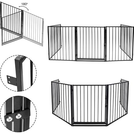 Wolketon Cancello di sicurezza a 5 pannelli per bambini. neonati e animali 3.4 metri Cancello di sicurezza 305x76cm Cancello di sicurezza