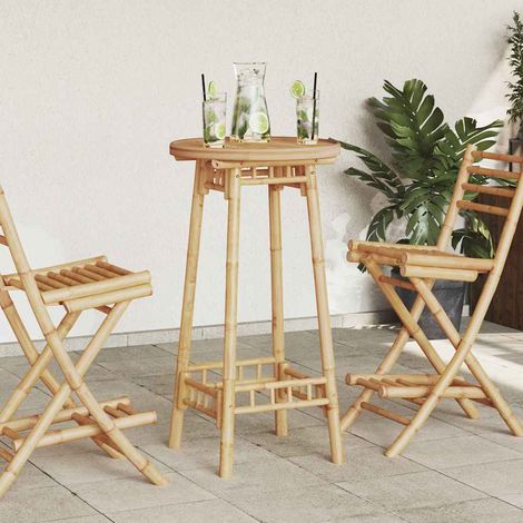 Garten-Bartisch Rund Ø55x100 cm Bambus