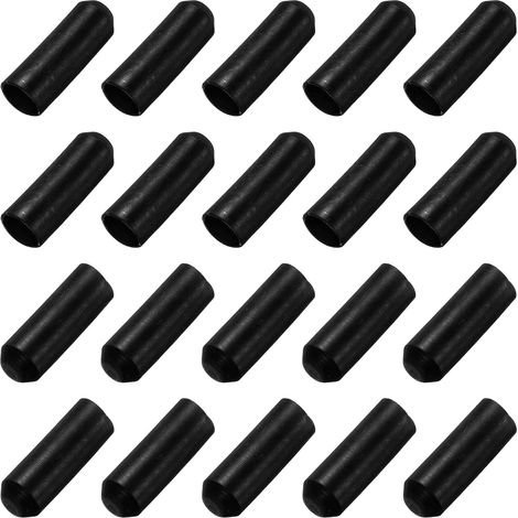 20Pcs Bouchons Thermorétractables 10mm DI x 30mm L Ratio 1.5:1 Bouchons De Gaines Thermorétractables Doublés Scellés Imperméables Adhésifs Pour Fil Électrique Câble, Noir (1/5)